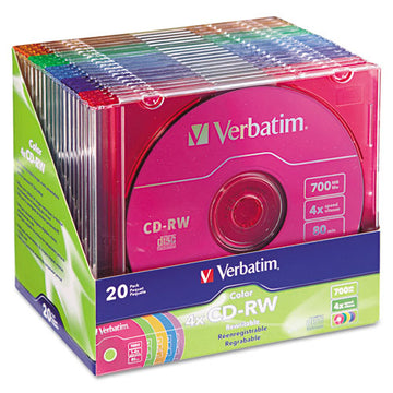 Verbatim® Cd-rw Rewritable Disc, 700 Mb-80 Min, 12x, Spindle, Silver, 25-pack freeshipping - TVN Wholesale